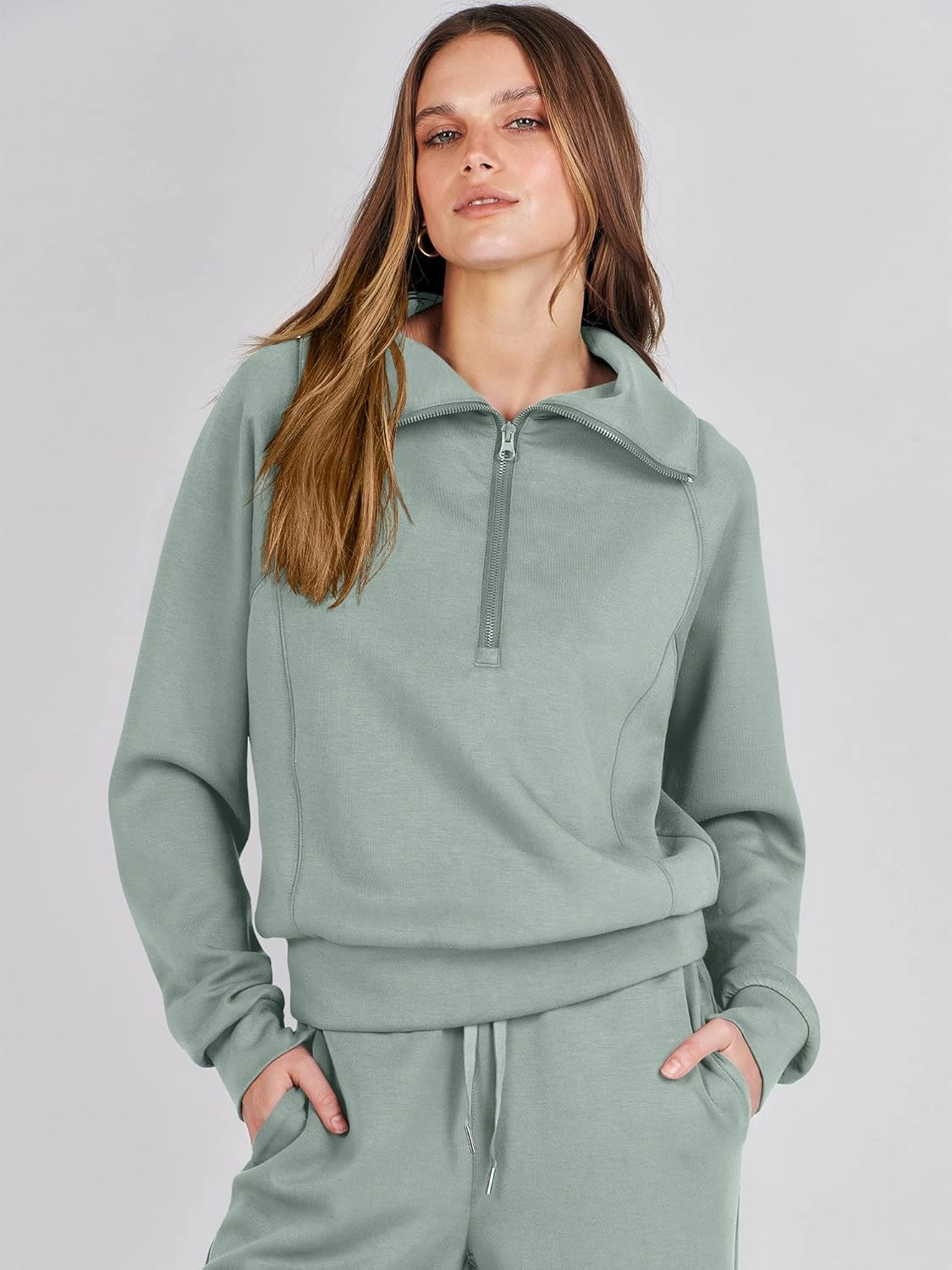 ANRABESS Women 2 Piece Outfits Sweatsuit Oversized Sweatshirt Sweatpants Tracksuit Sweat Lounge Matching Set 2025 Fall Trendy