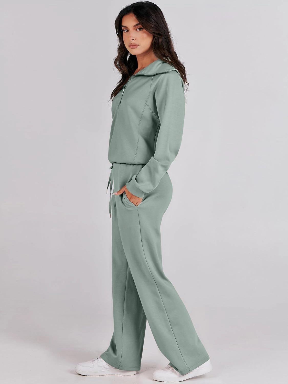 ANRABESS Women 2 Piece Outfits Sweatsuit Oversized Sweatshirt Sweatpants Tracksuit Sweat Lounge Matching Set 2025 Fall Trendy