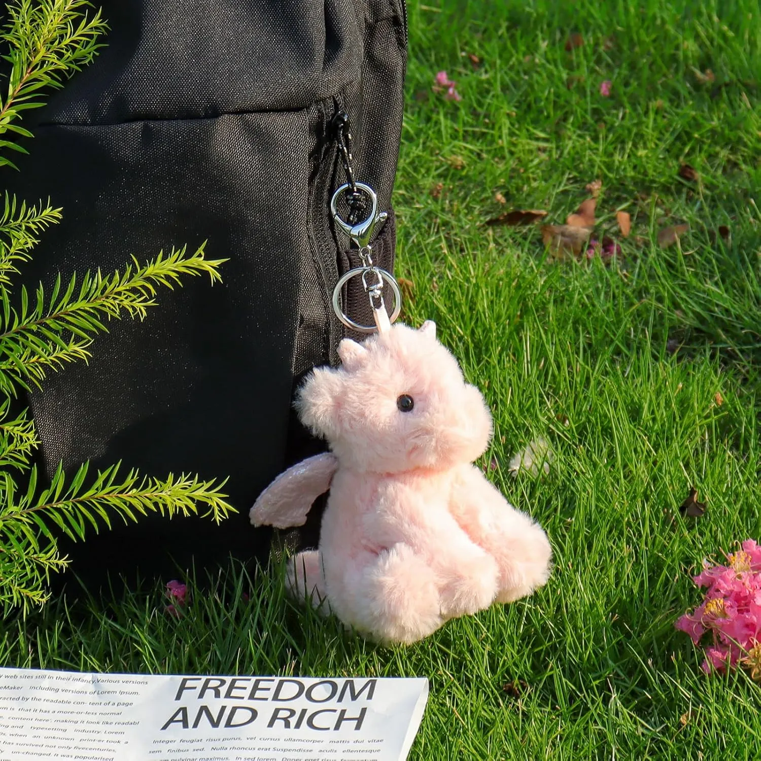 Apricot Lamb Cute Toys Plush Dragon Dinosaur Stuffed Animal Soft Keychain for Kids Bag, Purse, Backpack, Handbag (5 Inches) …