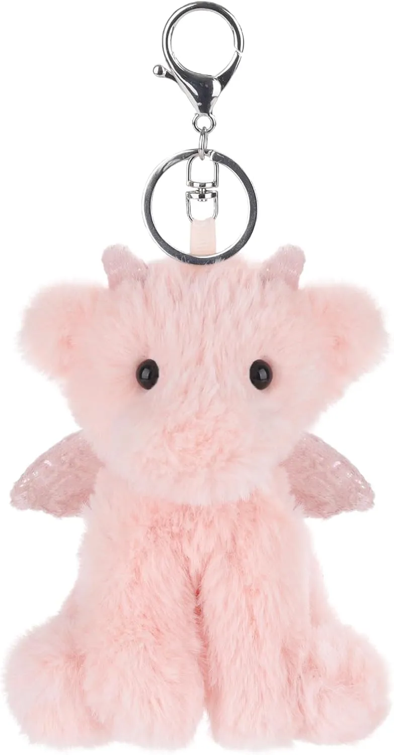 Apricot Lamb Cute Toys Plush Dragon Dinosaur Stuffed Animal Soft Keychain for Kids Bag, Purse, Backpack, Handbag (5 Inches) …