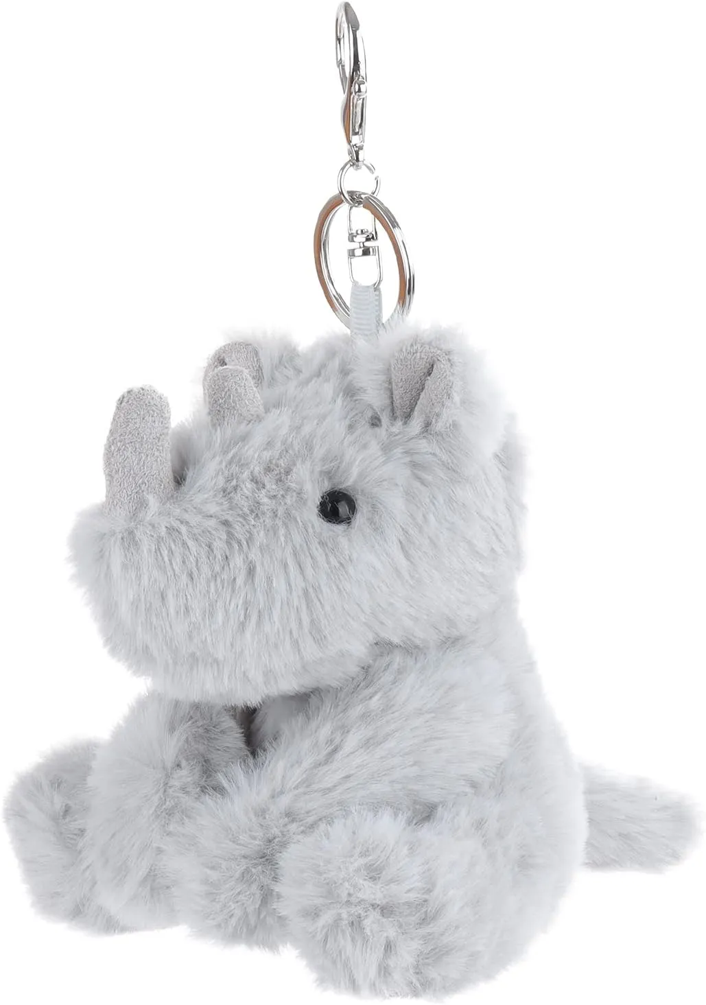 Apricot Lamb Cute Toys Plush Gray Rhino Stuffed Animal Soft Keychain for Kids Bag, Purse, Backpack, Handbag (5 Inches)
