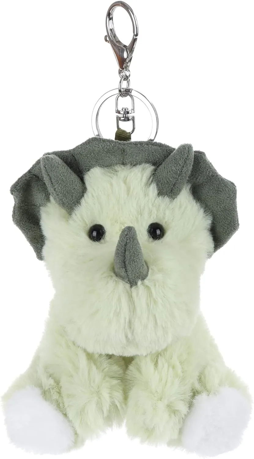 Apricot Lamb Cute Toys Plush Green Triceratops Stuffed Animal Soft Keychain for Kids Bag, Purse, Backpack, Handbag (5 Inches)