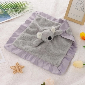 Apricot Lamb Stuffed Animals Soft Security Blanket Gray Koala Infant Nursery Character Blanket Luxury Snuggler Plush(Gray Koala, 14 Inches)