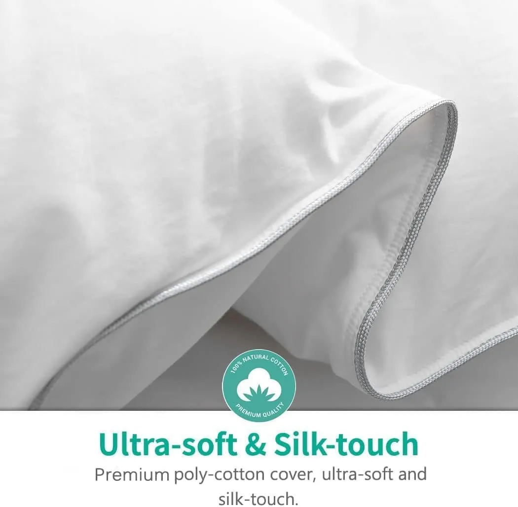 APSMILE Down Feather Fibers Comforter King Size Luxurious All Seasons Duvet Insert - High Bulkiness Hotel Collection Comforter, 54 Oz Fluffy Medium Warmth (Solid White, 106x90)