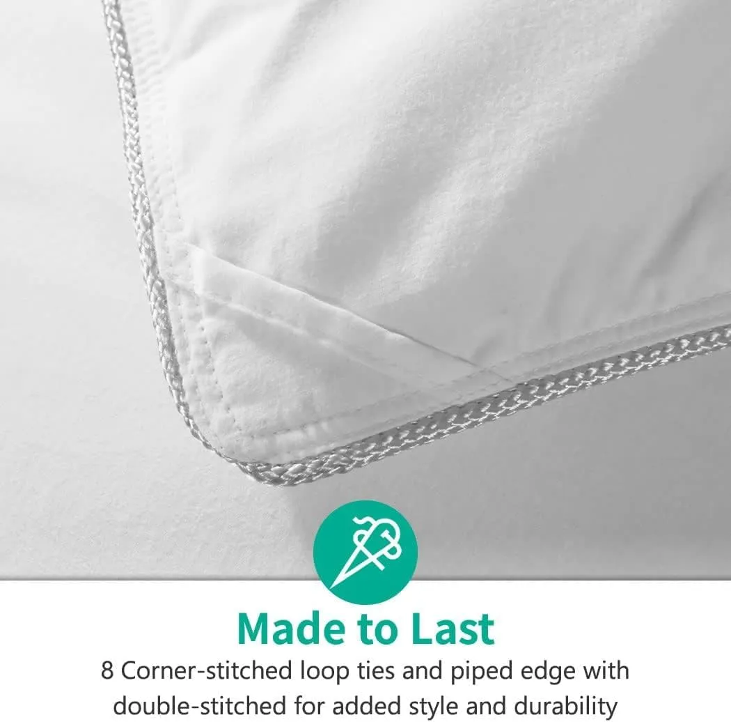 APSMILE Down Feather Fibers Comforter King Size Luxurious All Seasons Duvet Insert - High Bulkiness Hotel Collection Comforter, 54 Oz Fluffy Medium Warmth (Solid White, 106x90)