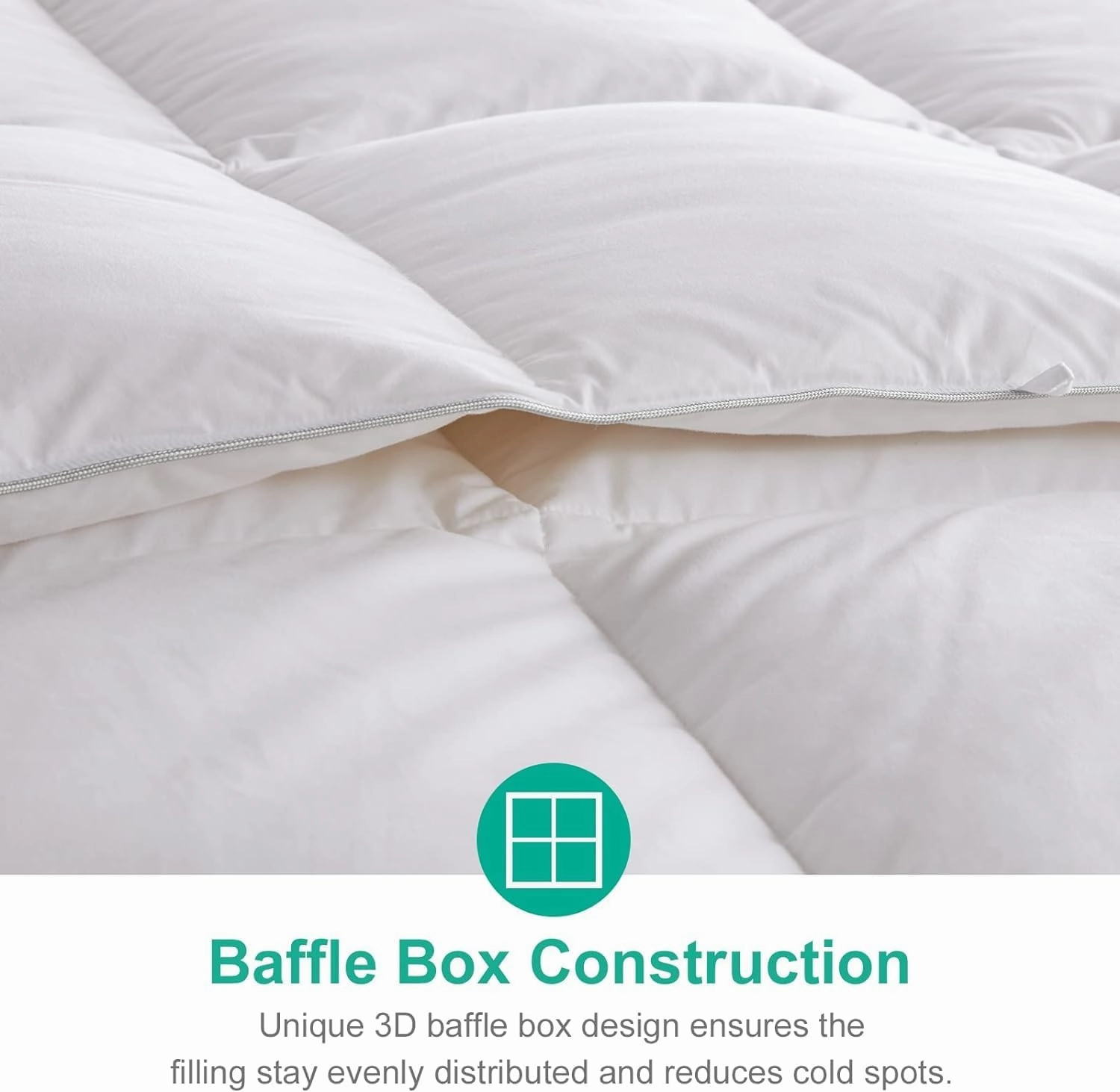 APSMILE All Season Down Feather Fibers Comforter Queen Size - Ultra-Soft Extra Fluffy Hotel Collection Duvet Insert Fluffy Medium Warm Quilt with Corner Tabs(90x90, White)