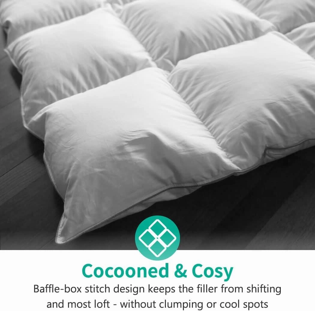 APSMILE Lightweight All-Season Down Feather Fibers Comforter Super King, Duvet Insert for Hot Sleepers/Warm Sleepers -High Fill-Power Hotel Collection Comforter,Light Warmth (120"x120",White)