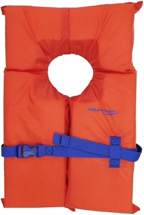Aquafloat Life Safety Vest – Universal Type II Personal Flotation Device (PFD), Coast Guard Approved, 3-Pack with Clear Nylon Carry Bag – Life Jackets for Adults (Orange)