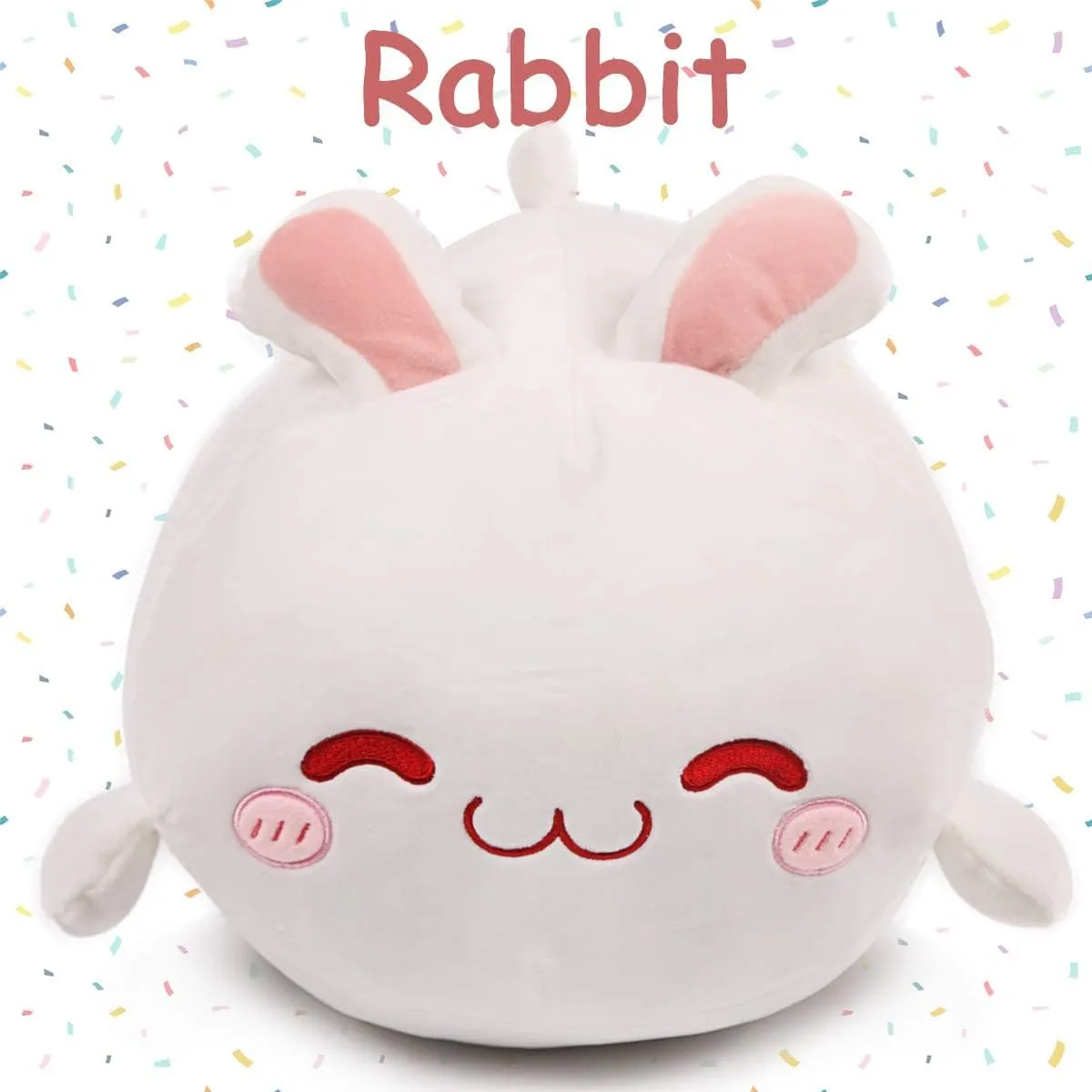 ARELUX Bunny Plush Pillow Stuffed Animal Snuggly Pillow Cute Plush Toy Snuggle Buddy Rabbit Plushie Kawaii Soft Hugging Pillow for Kids Boys Girls 17.7in