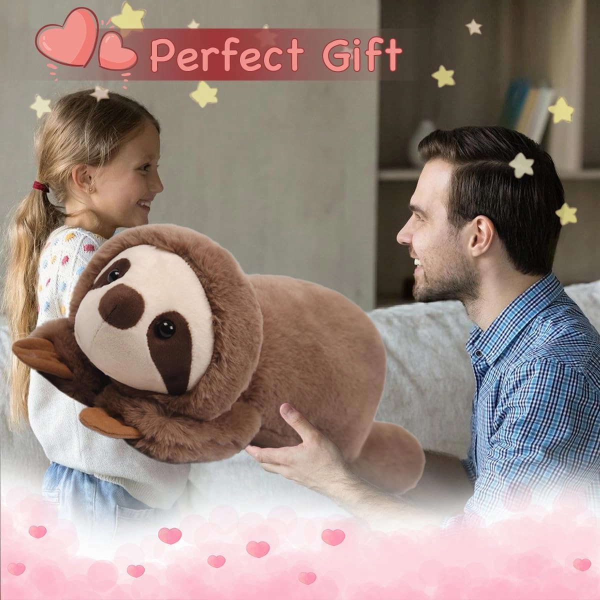 ARELUX Soft 18in Sloth Stuffed Animals: Koala Plush Cute Cuddly Body Pillow Hug Sleeping Fluffy Wild Animal Toys Bed Decor Plushie Doll Friends Family Member