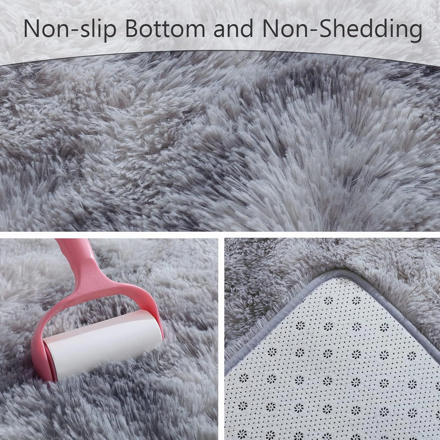 AROGAN 2x4 Feet Soft Runner Rugs for Bedroom Plush Fluffy Rug, Shag Furry Area Rug Carpet Non Shedding for Nursery Children Kids Girls Room Home Hallways Decorative, Grey and White