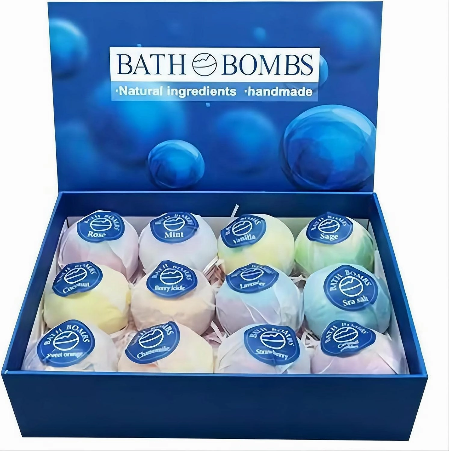 Aromatherapy for Men or Women, Relaxing Bath tub Body Engineering Essential Oil Aromatherapy Bubble Bath 12 Sets Energy Supplement Bath Bomb Christmas Birthday Gift Set Women's Gift