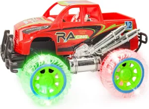 ArtCreativity Light-Up Red Monster Truck with Sounds, 9 Inch Monster Truck with Flashing Wheels and Friction Motor, Push n Go Toy Car, Best Birthday Gift for Boys and Girls Ages 3 