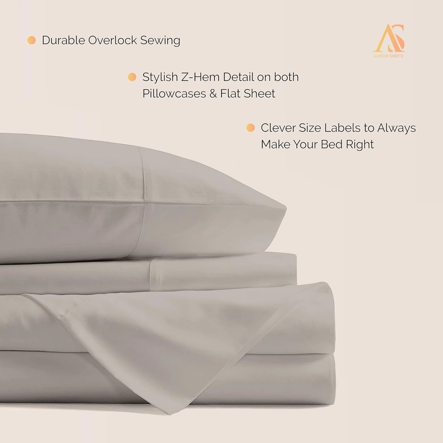 Ashton Sheets 100% Egyptian Cotton Twin XL Sheets Sets for Adjustable Bed - 3 PC 800 Thread Count Sleep Number Sheets Twin XL (Taupe), Cooling, 16" Deep Pocket Luxury Hotel Bedsheet