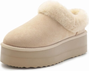 Athlefit Platform Slippers for Women Fluffy Indoor and Outdoor Beedroom Fuzzy House Slippers