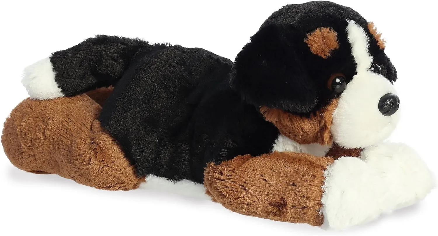 Aurora® Adorable Flopsie™ Bernie Mountain Dog™ Stuffed Animal - Playful Ease - Timeless Companions - White 12 Inches