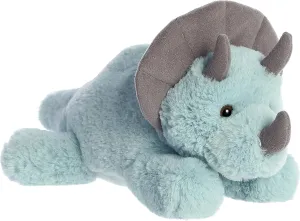 Aurora® Adorable Flopsie™ Triceratops Stuffed Animal - Playful Ease - Timeless Companions - Blue 12 Inches