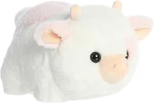 Aurora® Adorable Spudsters™ Moonique Strawberry Milk Cow™ Stuffed Animal - Comforting Cuddles - Playful Companions - White 10 Inches