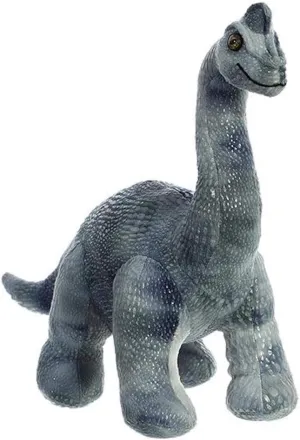 Aurora® Ferocious Dinos & Dragons Diplodocus Stuffed Animal - Prehistoric Fun - Cuddly Companions - Gray 13 Inches