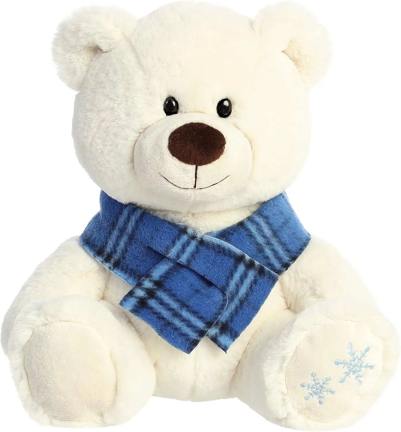 Aurora® Festive Holiday Indigo Bear™ Stuffed Animal - Seasonal Cheer - Heartwarming Gifts - White 12 Inches
