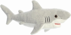 Aurora® Adorable Flopsie™ Great White Shark Stuffed Animal - Playful Ease - Timeless Companions - Gray 12 Inches