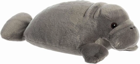Aurora® Adorable Flopsie™ Manny Manatee™ Stuffed Animal - Playful Ease - Timeless Companions - Gray 12 Inches