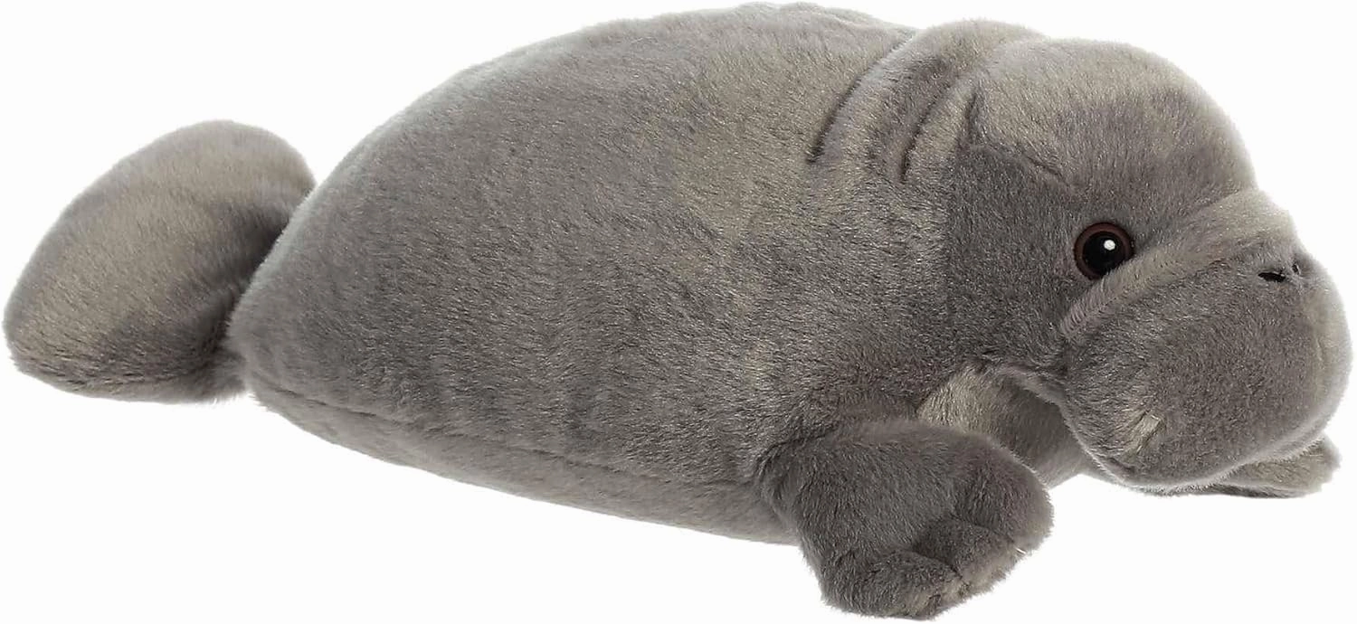 Aurora® Adorable Flopsie™ Manny Manatee™ Stuffed Animal - Playful Ease - Timeless Companions - Gray 12 Inches