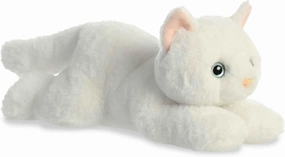 Aurora® Adorable Flopsie™ Precious White Kitty™ Stuffed Animal - Playful Ease - Timeless Companions - White 12 Inches