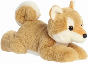 Aurora® Adorable Flopsie™ Shiba Inu Stuffed Animal - Playful Ease - Timeless Companions - Brown 12 Inches