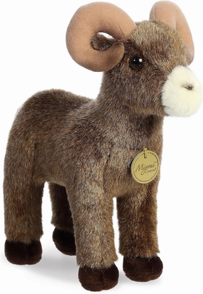 Aurora® Adorable Miyoni® Bighorn Sheep Stuffed Animal - Lifelike Detail - Cherished Companionship - Brown 11 Inches