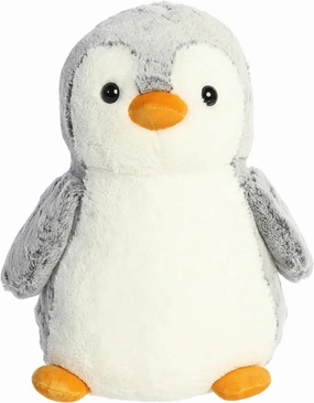 Aurora® Playful Pompom Penguin™ Stuffed Animal - Vibrant Companions - Endless Fun - Gray 16 Inches
