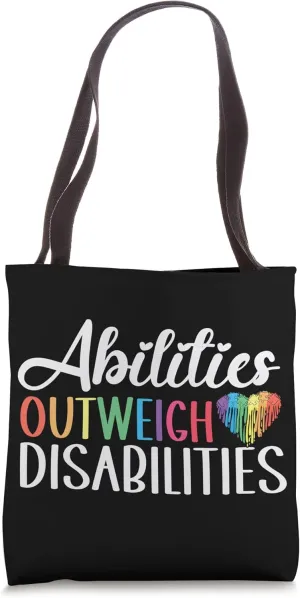 Autism Awareness - Abilities Outweigh Disabilities Tote Bag