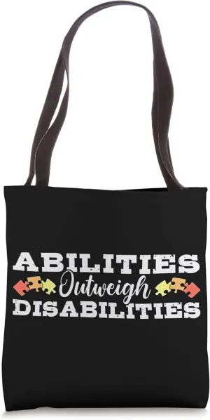 Autism Awareness - Abilities Outweigh Disabilities Tote Bag