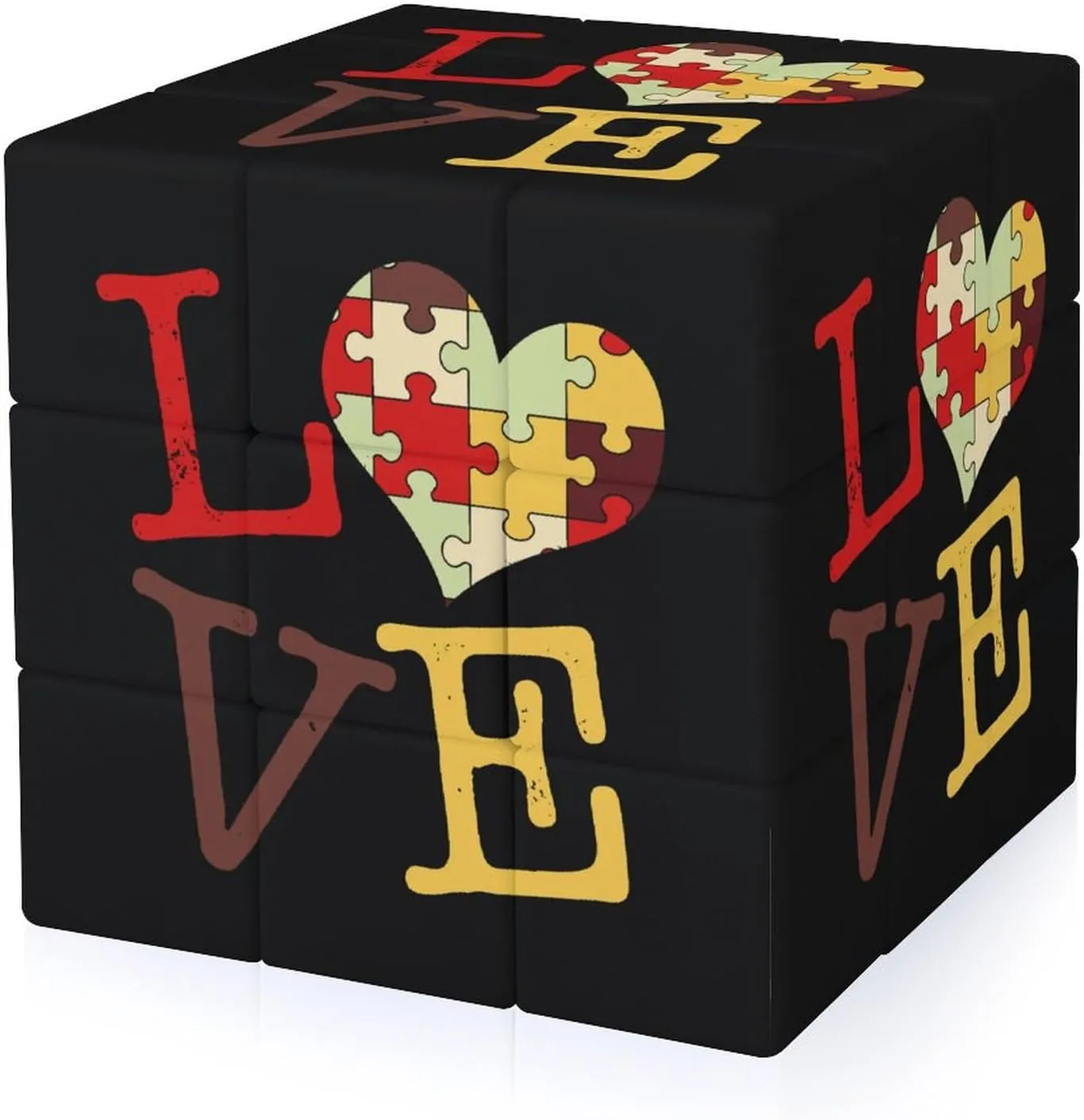 Autism Awareness Funny 3x3x3 Cube Smooth Lightweight Puzzle for Adult Graphic Printing Travel