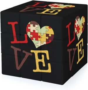 Autism Awareness Funny 3x3x3 Cube Smooth Lightweight Puzzle for Adult Graphic Printing Travel