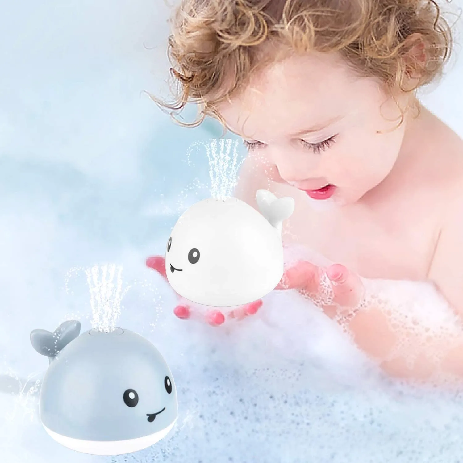 Auto Spray Water Whale Toy With Seven Kinds Of Flashing Light For Toddlers