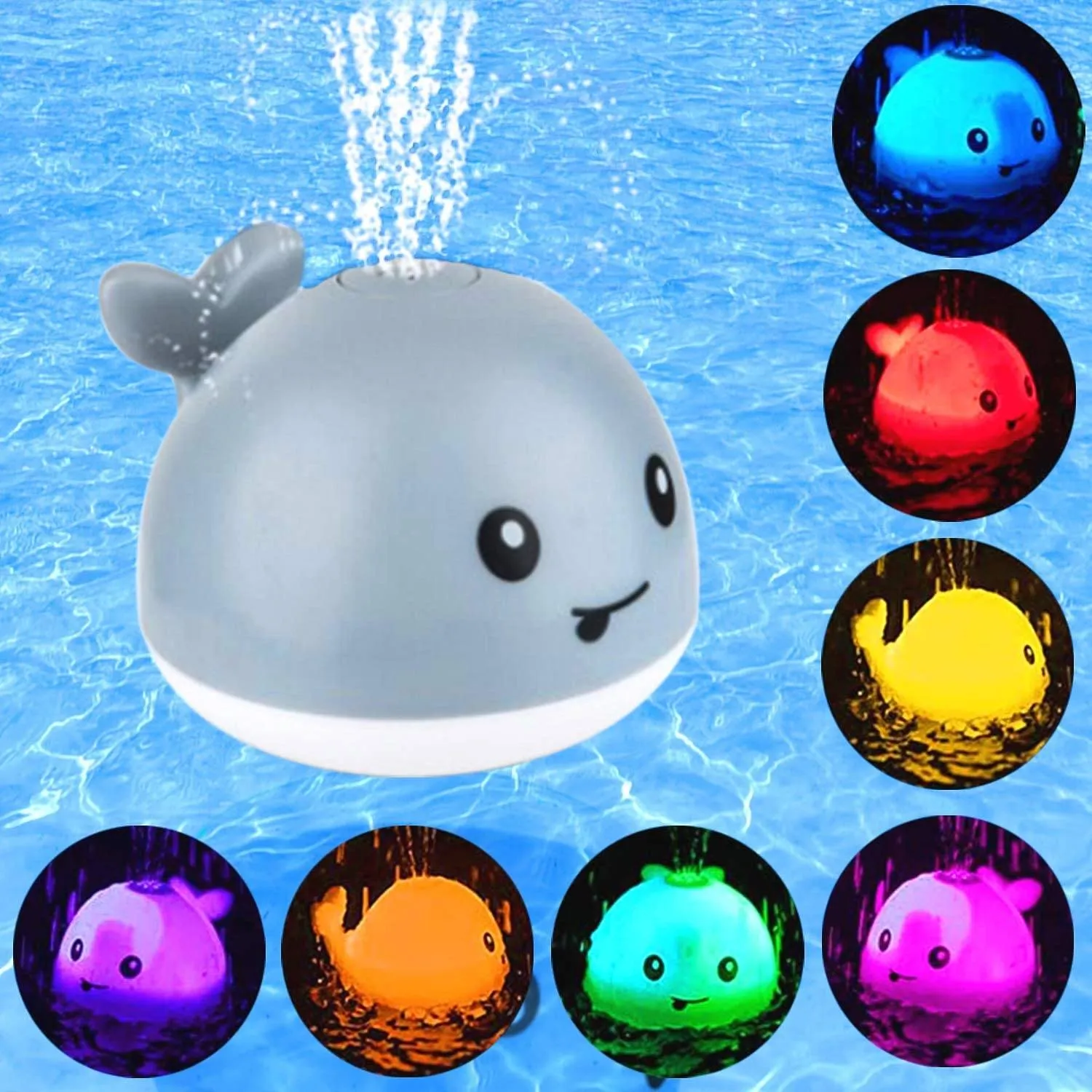 Auto Spray Water Whale Toy With Seven Kinds Of Flashing Light For Toddlers