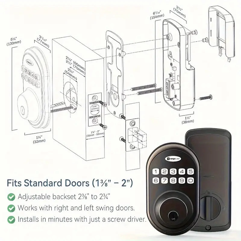 Auto Smart Keypad Door Lock Set
