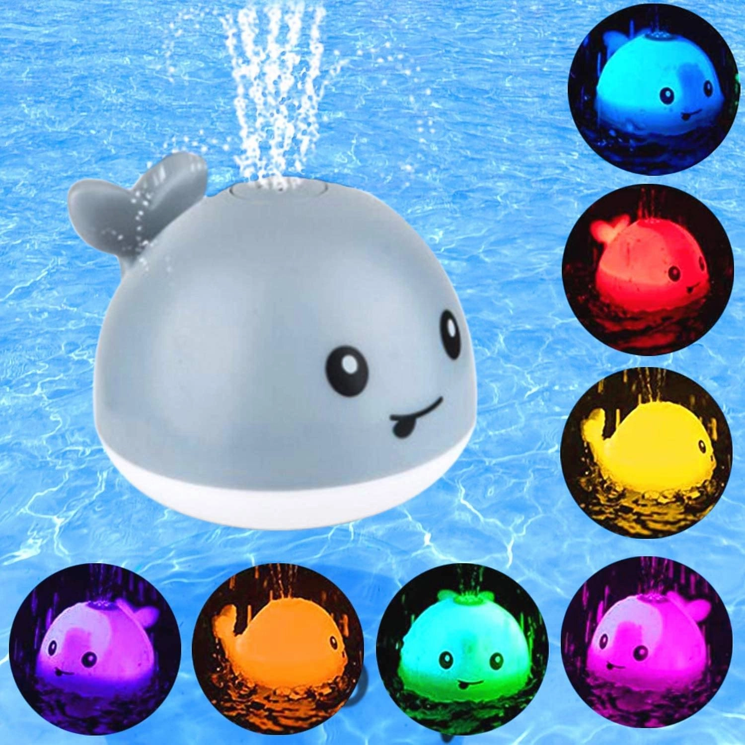 Auto Spray Water Whale Toy With Seven Kinds Of Flashing Light For Toddlers