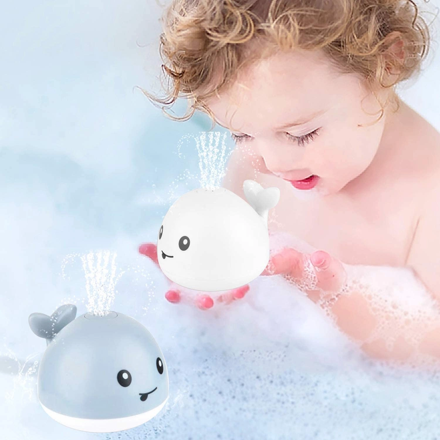 Auto Spray Water Whale Toy With Seven Kinds Of Flashing Light For Toddlers