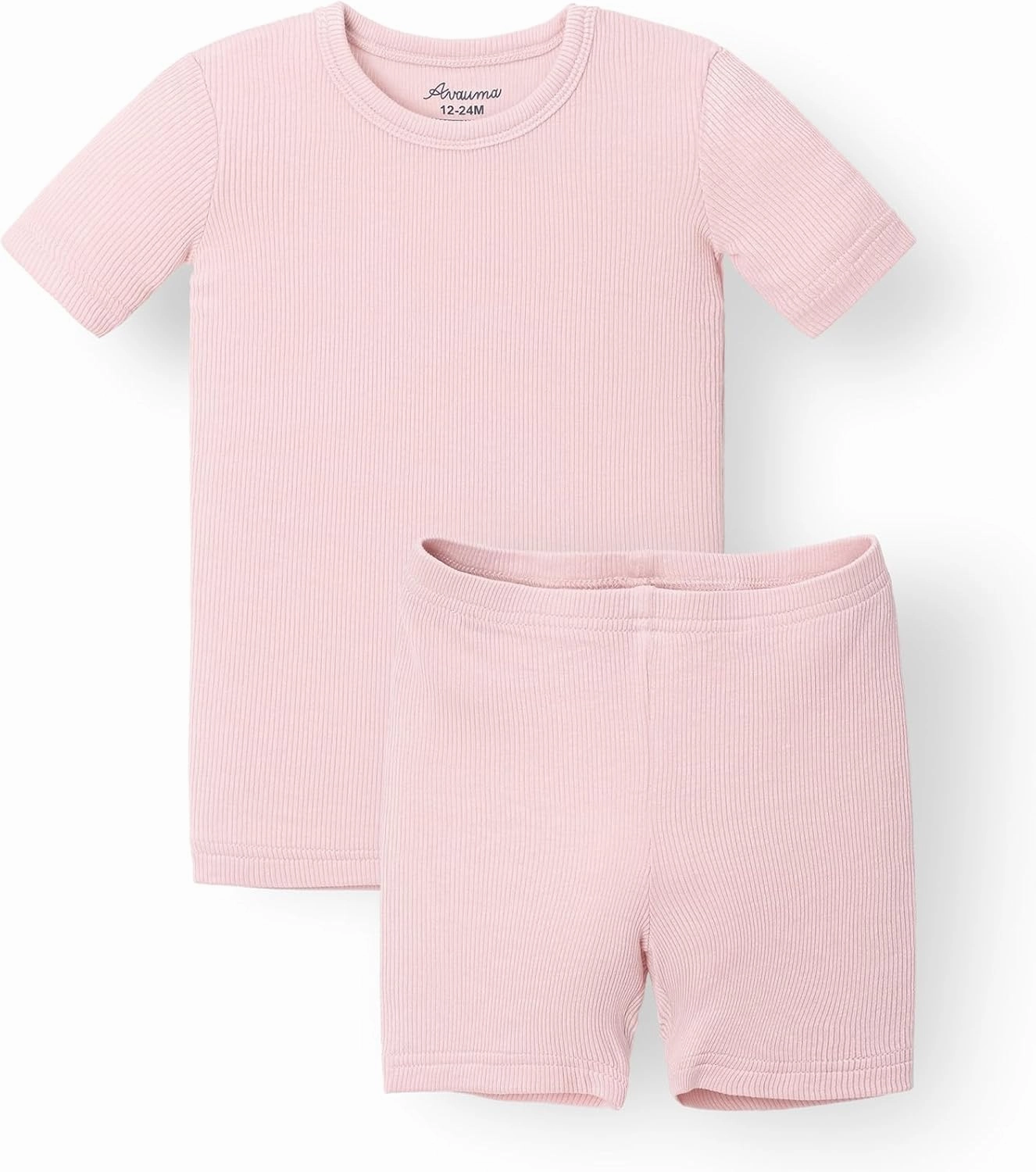 AVAUMA Toddler Short Pajamas Set 6M-10 Years Baby Boys Girls Kids Snug fit Ribbed Sleepwear pjs for Daily Life Style