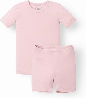 AVAUMA Toddler Short Pajamas Set 6M-10 Years Baby Boys Girls Kids Snug fit Ribbed Sleepwear pjs for Daily Life Style