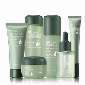 Avocado Skincare Set for Teen Girls Hydration Facial Skincare Gift Set with Cleanser,Toner,Lotion,Face Serum,Eye Cream,Face Cream,Anti-Aging Skin Care Set for Women