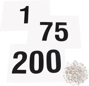 Azarxis Running Bib Competitor Numbers with Safety Pins, Tyvek Tearproof Waterproof 4"x7" / 6"x7.5" for Marathon Races Events