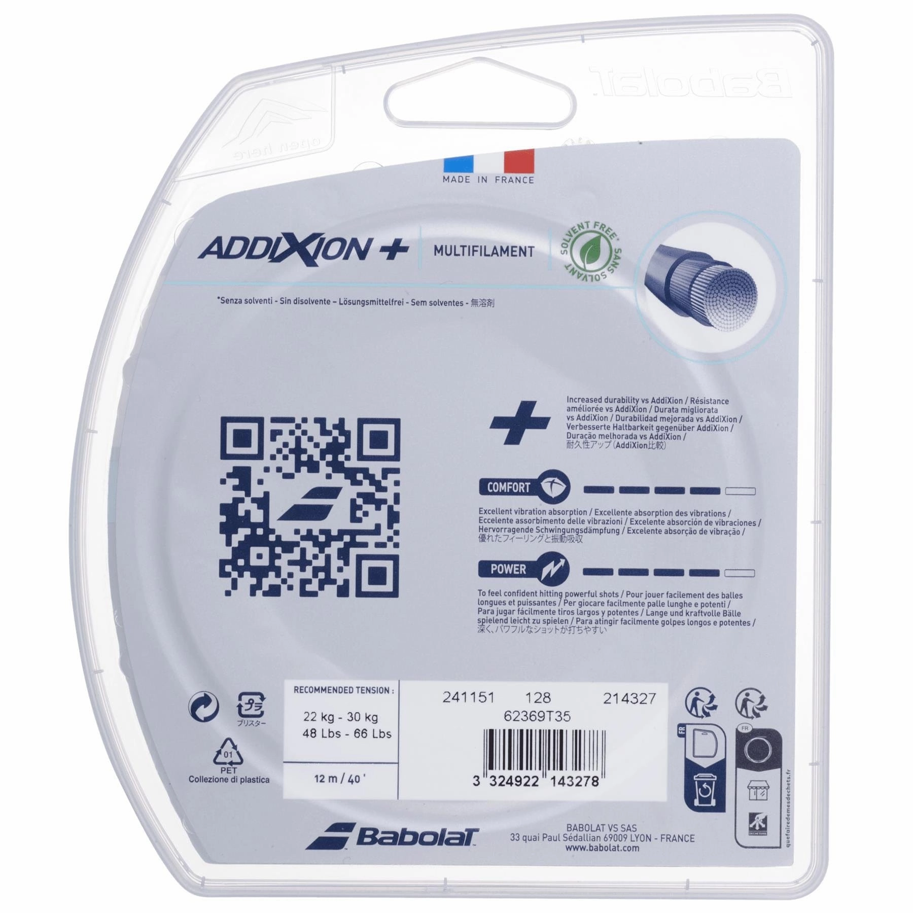 Babolat Addixion  Multifilament Tennis String - Natural