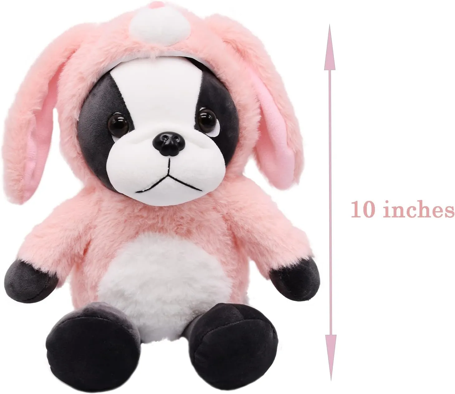 BABOLI Adorable French Bulldog Plush in Bunny Costume, 10" Soft Stuffed Animal for Easter & Kids Birthday Gifts