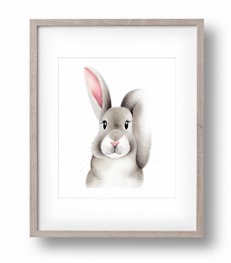 Baby Bunny Fluffy Face Print