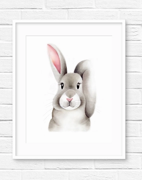 Baby Bunny Fluffy Face Print