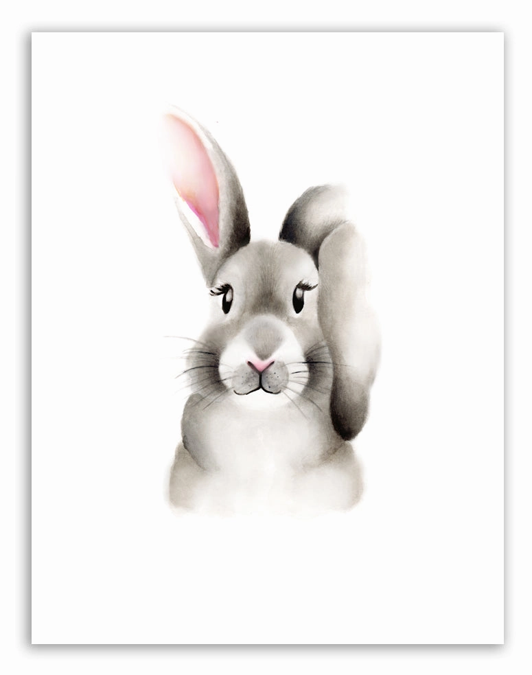 Baby Bunny Fluffy Face Print
