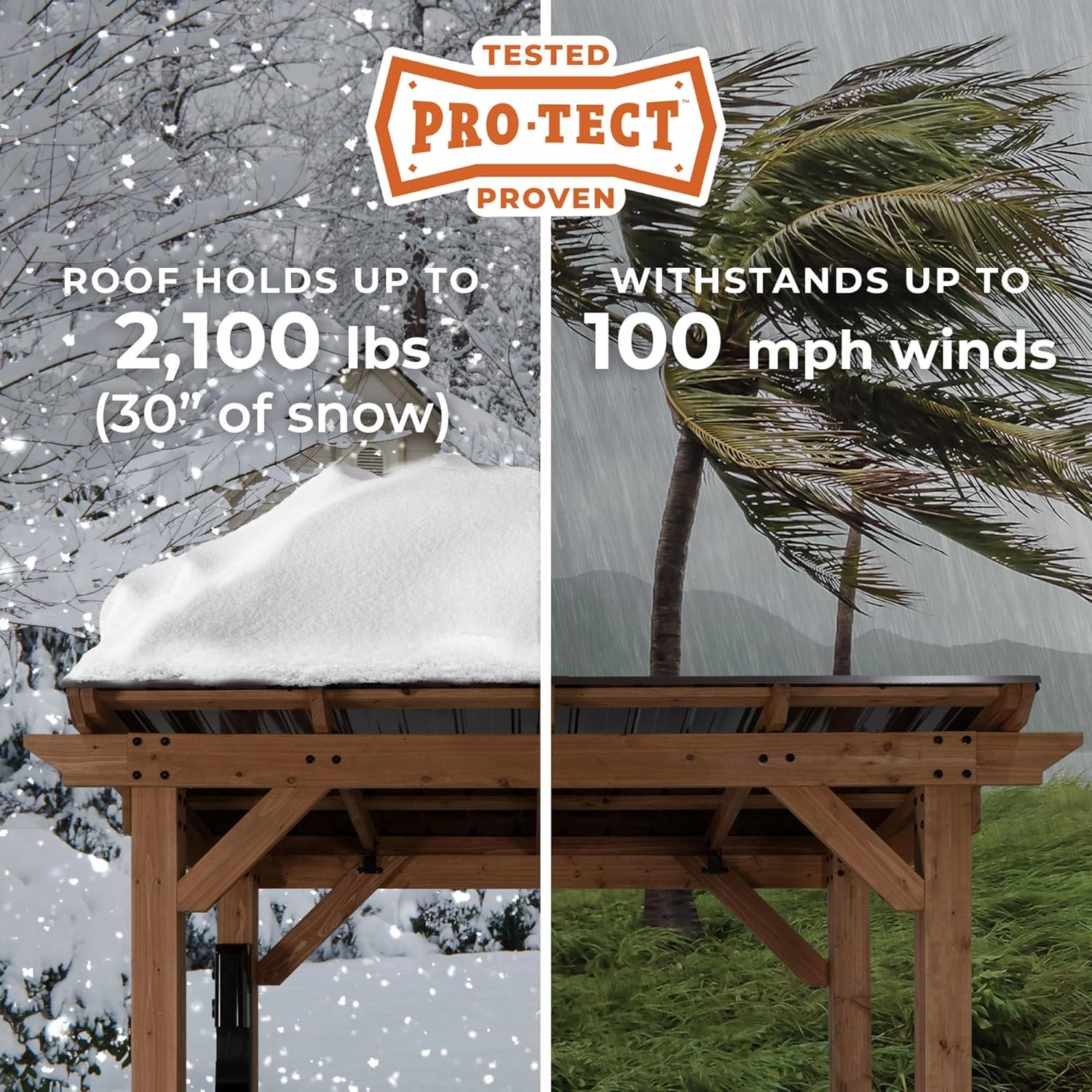 Backyard Discovery Saxony 8' x 5' Cedar Wood BBQ Grill Gazebo Pavilion with Hardtop Galvanized Steel Roof, Bar Tops, Powerport, Snow Support, Wind Resistance, Cook Station for Outdoor Patio or Deck
